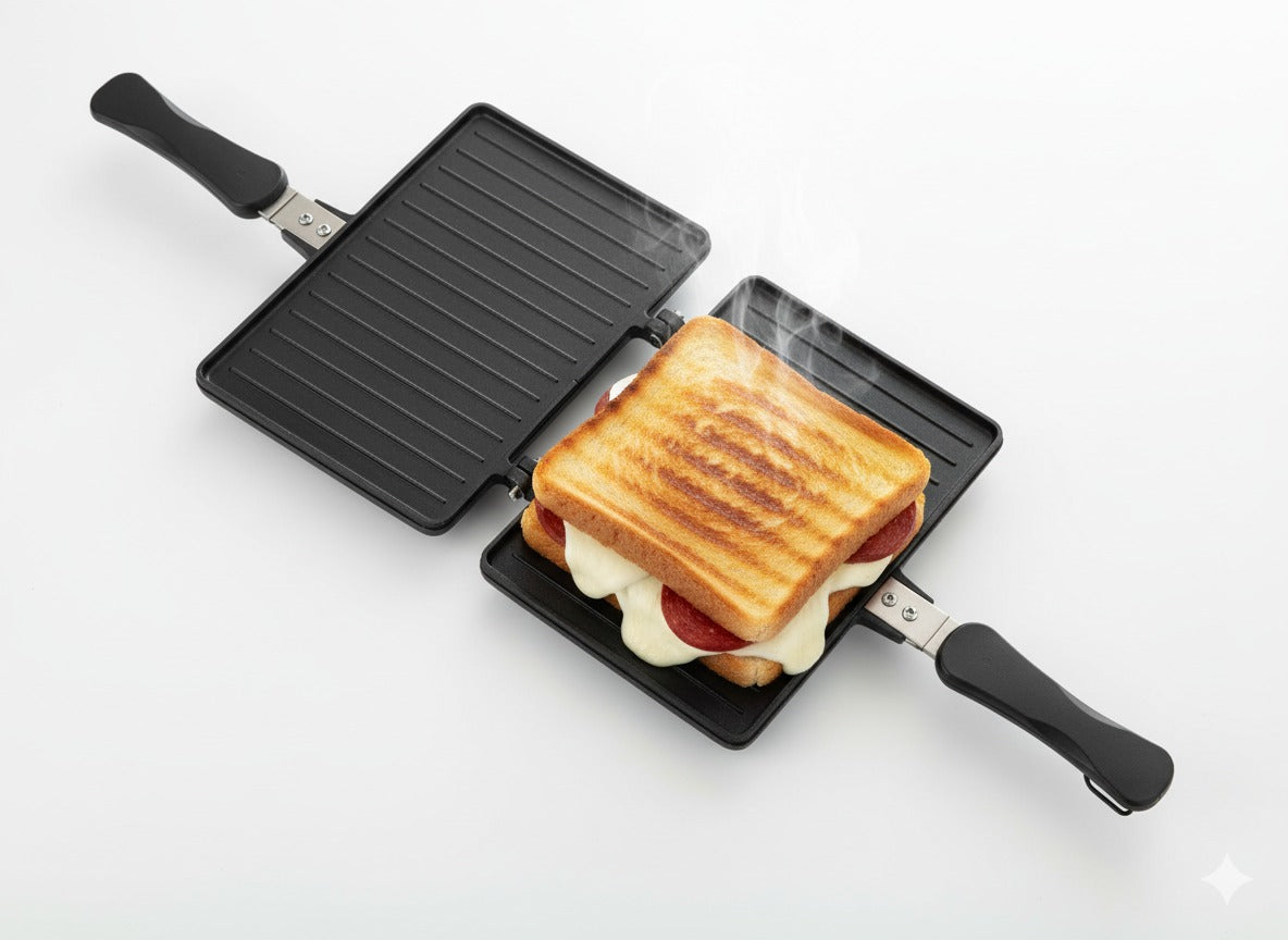 ხელის სენდვიჩ ტოსტერი 24*17 სმ ხელის სენდვიჩის ტოსტერი