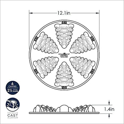 ნამცხვრის ყალიბი ნაძვის (Nordic Ware Cakelet Pan Silver)