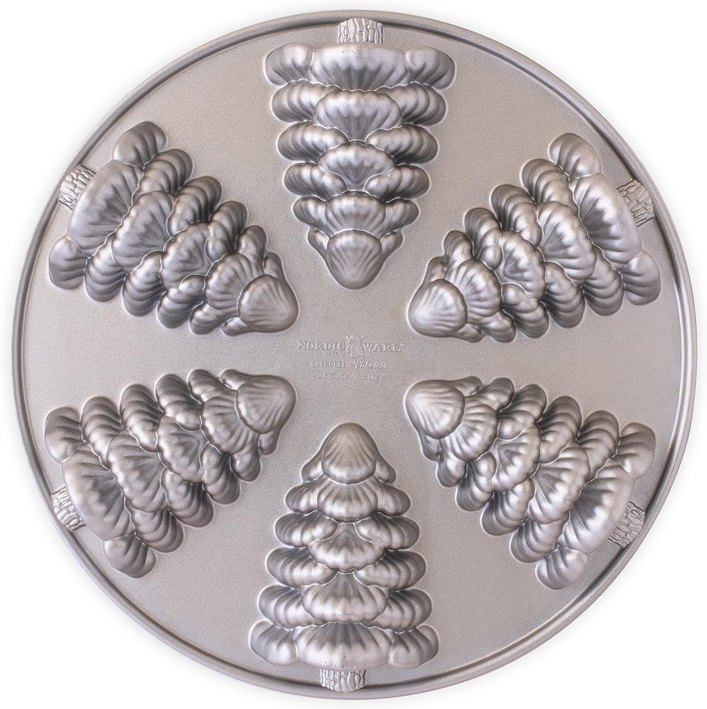 ნამცხვრის ყალიბი ნაძვის (Nordic Ware Cakelet Pan Silver)